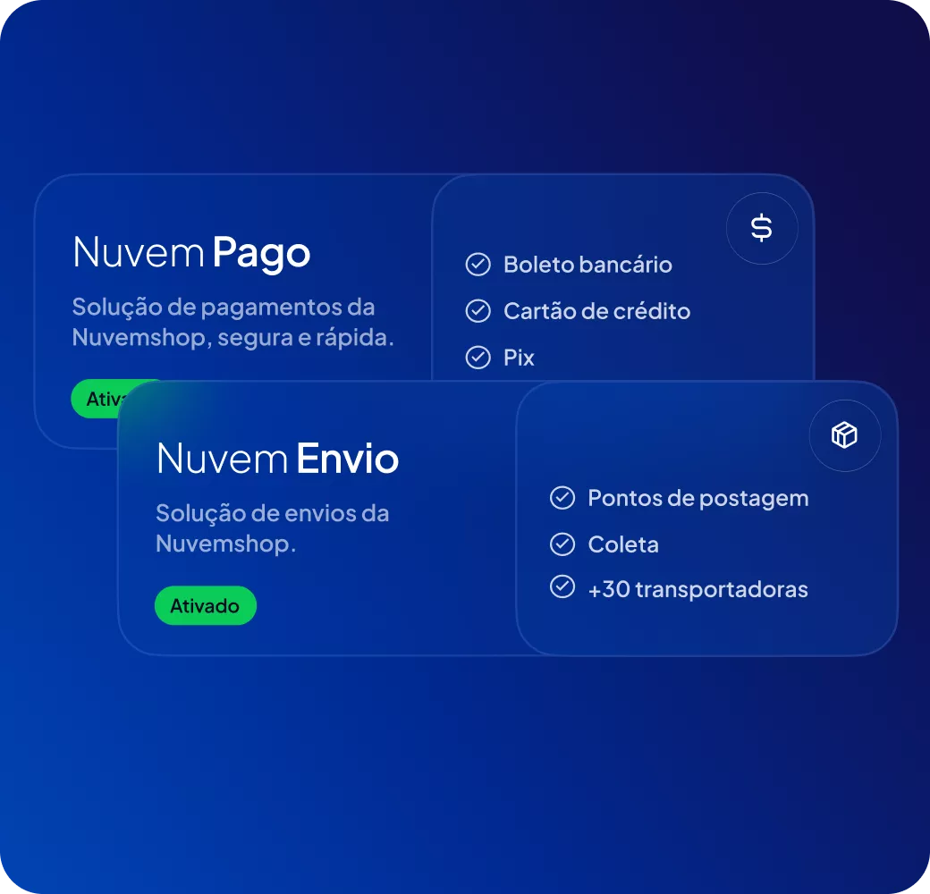 Apresentar Nuvem Envio e Nuvem Pago, as soluções próprias da Nuvemshop