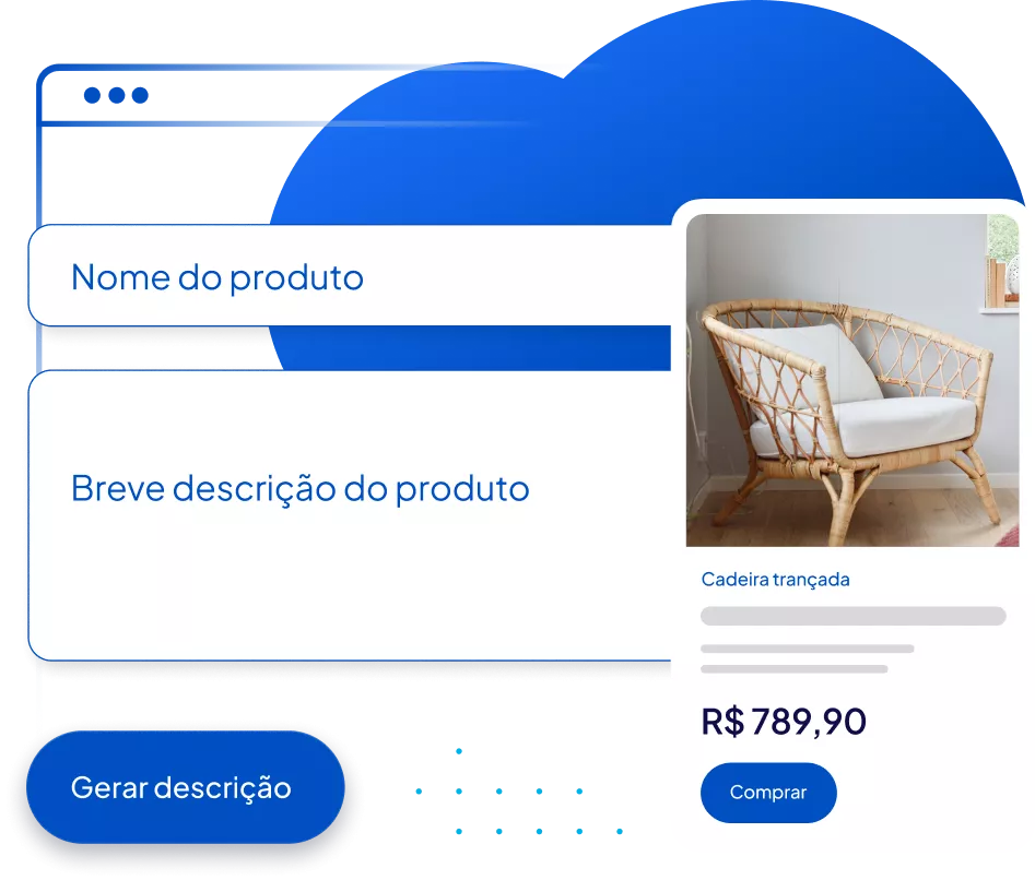 Imagem ilustrativa do gerador de descrição da Nuvemshop