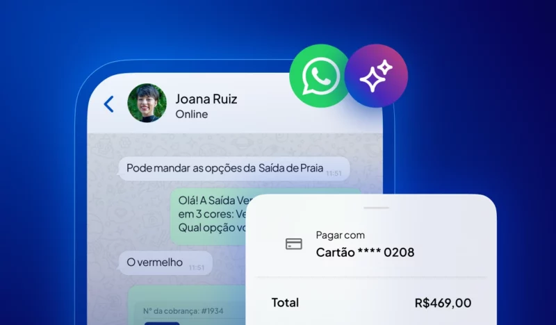 Conversa de venda no WhatsApp com pagamento de R$469 via cartão