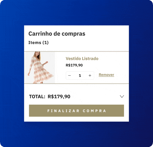 GIF das avaliações dos clientes no checkout