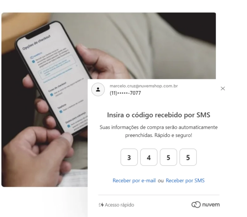Imagem do código inserido para validar o checkout acelerado