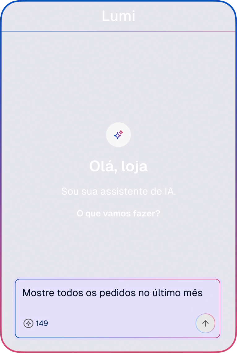 Assistente de IA preparando consulta de pedidos mensais.