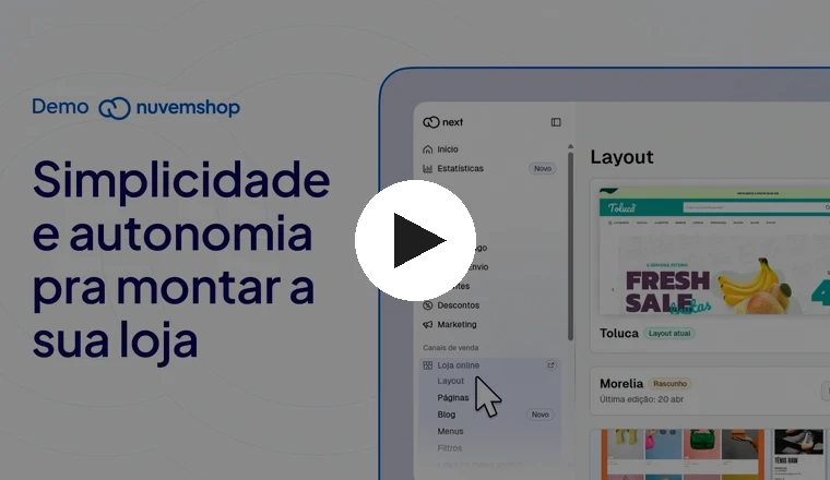 Demonstração da plataforma Nuvemshop