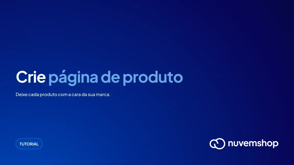 Crie página de produto