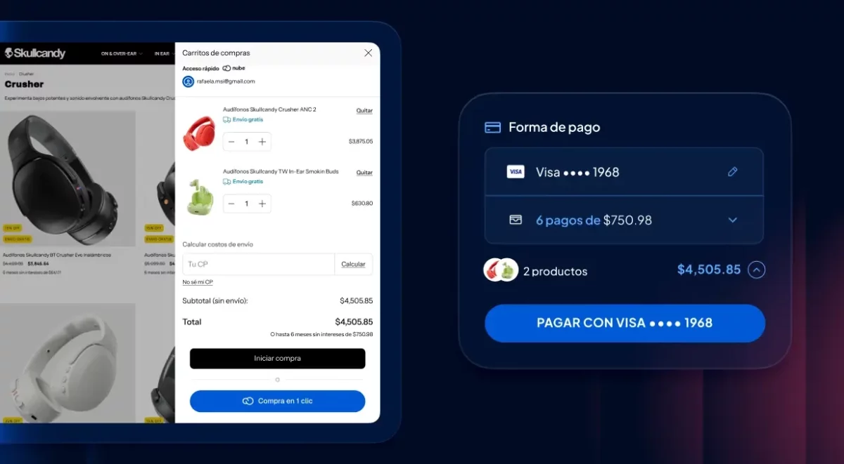 Checkout Acelerado. Compra en segundos. Con 1 clic