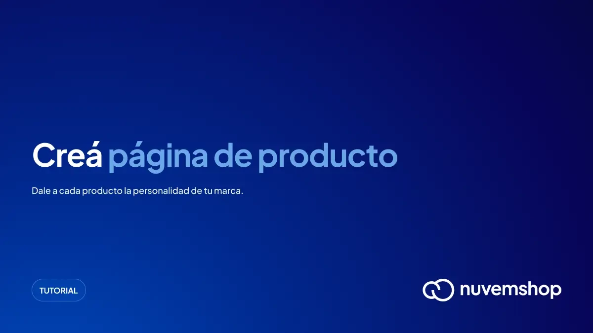 Creá tu página de producto