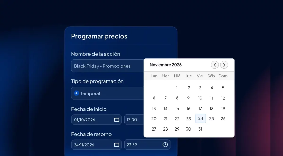 Programar precios campañas y fechas especiales